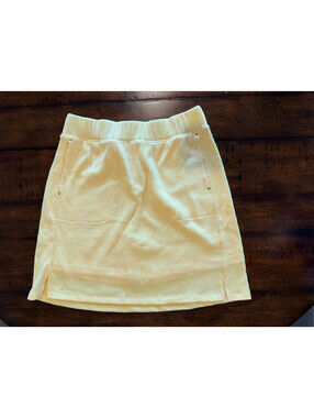 Sport Savvy Seersucker Pull On Skort Yellow Pockets A638822 Size Small